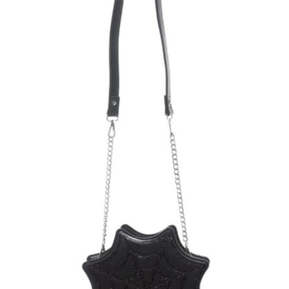 SOURPUSS Spiderweb Sparkle Purse goth punk spooky - Picture 5 of 5